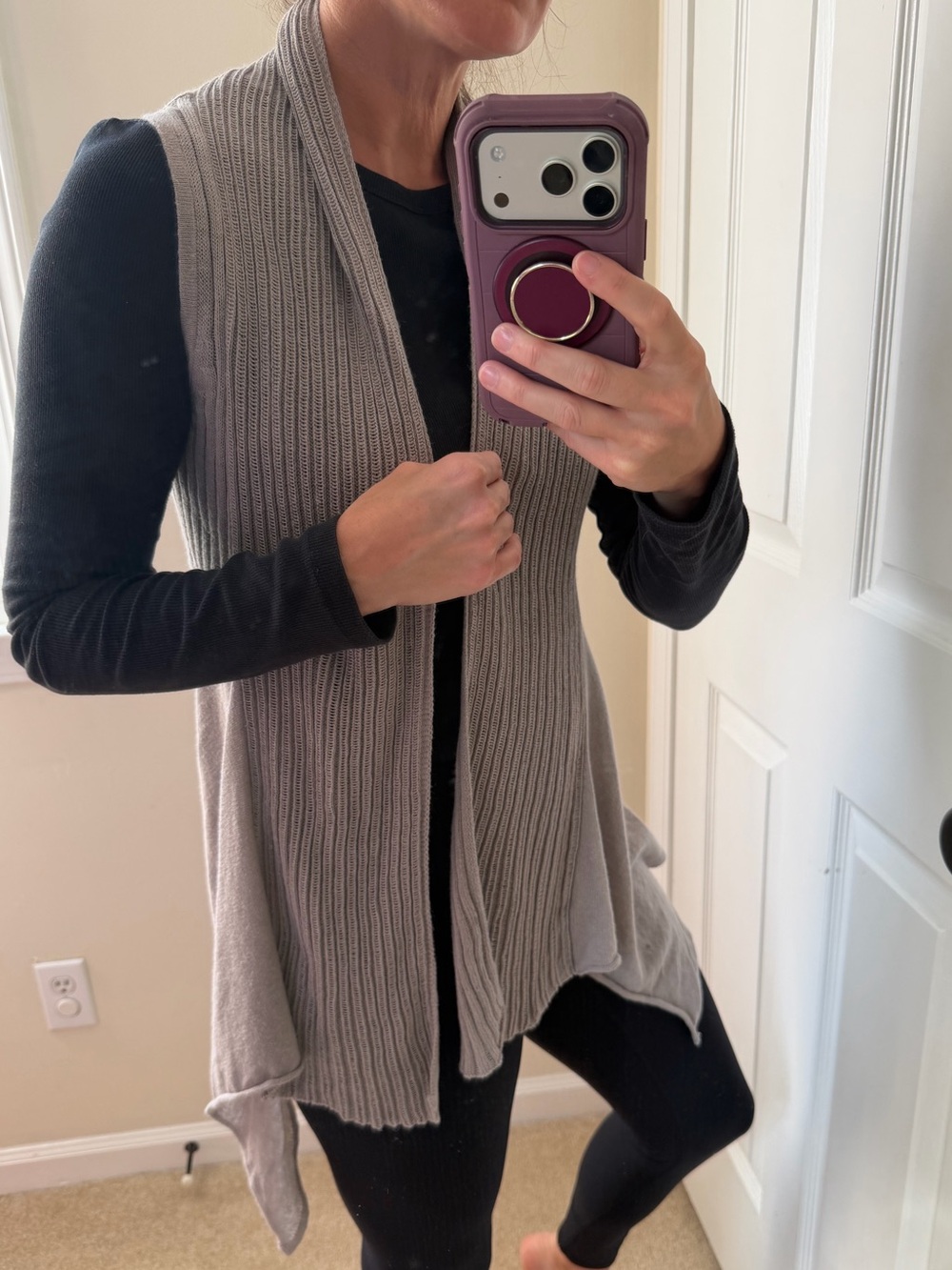🍂 5/$25 GAP Grey Knit Draped Open-Front Knit Cardigan